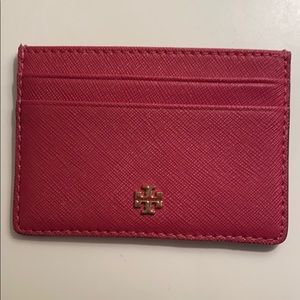 Pink Tory Burch card wallet